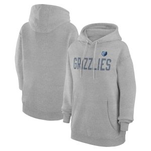 G III 4Her by Carl Banks Memphis Grizzlies Women's Heather Gray Dot Print Stylish Pullover Hoodie