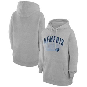 G III 4Her Gorgeous by Carl Banks Memphis Grizzlies Women's Heather Gray Filigree Logo Pullover Hoodie