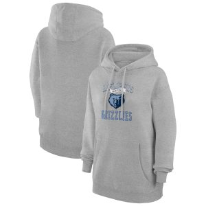 G III 4Her by Carl Banks Memphis Grizzlies Women's Heather Gray Graphic Fleece Pullover Hoodie Chic