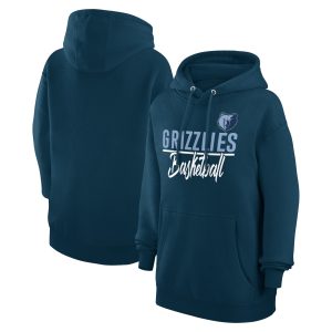 G III 4Her by Carl Banks Memphis Grizzlies Women's Navy Graphics Fleece Pullover Trendy Hoodie