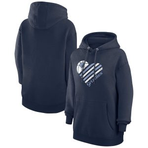 G III 4Her Fabulous by Carl Banks Memphis Grizzlies Women's Navy Heart Pullover Hoodie