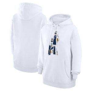 G III 4Her by Carl Banks Memphis Grizzlies Women's White Basketball Girls Fleece Pullover Premium Hoodie