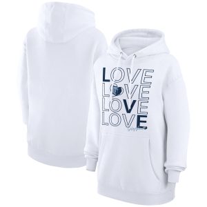 G III 4Her by Carl Banks Memphis Grizzlies Gorgeous Women's White Basketball Love Fleece Pullover Hoodie