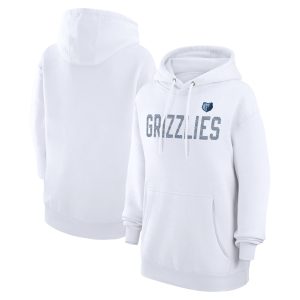 G Gorgeous III 4Her by Carl Banks Memphis Grizzlies Women's White Dot Print Pullover Hoodie
