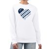 G III 4Her by Carl Banks Memphis Grizzlies Trendy Women's White Heart Graphic Fleece Pullover Sweatshirt