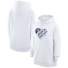 G III 4Her by Carl Banks Memphis Grizzlies Women's White Heart Pullover Elegant Hoodie