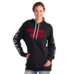 G III 4Her by Carl Fabulous Banks Miami Heat Women's Black Base Coach Pullover Hoodie