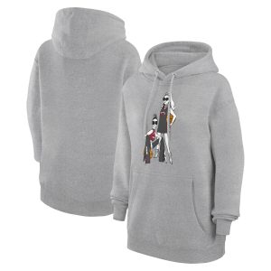 G III 4Her by Carl Banks Miami Heat Women's Heather Gray Basketball Girls Fleece Pullover Trendy Hoodie
