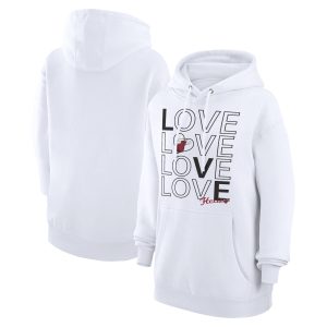 G III Premium 4Her by Carl Banks Miami Heat Women's White Basketball Love Fleece Pullover Hoodie