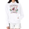 G III 4Her by Carl Banks Miami Heat Women's White Flowers Team Logo Graphic Gorgeous Fleece Pullover Hoodie