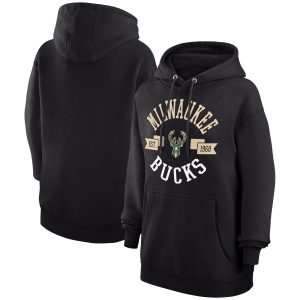 G III 4Her by Carl Banks Milwaukee Bucks Women's Black City Pullover Hoodie Fabulous