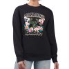 G III 4Her by Carl Banks Milwaukee Bucks Women's Black Flowers Team Logo Graphic Fleece Crewneck Pullover Stylish Sweatshirt