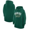 G III 4Her by Carl Banks Fabulous Milwaukee Bucks Women's Hunter Green Filigree Logo Pullover Hoodie