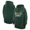 G III 4Her by Carl Banks Milwaukee Bucks Women's Hunter Green Graphics Fleece Trendy Pullover Hoodie