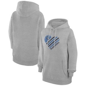 G III 4Her Unique by Carl Banks Minnesota Timberwolves Women's Heather Gray Heart Pullover Hoodie