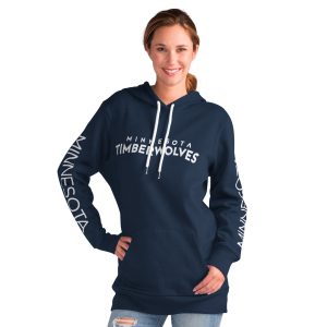 G III 4Her by Carl Banks Minnesota Timberwolves Women's Chic Navy Base Coach Pullover Hoodie