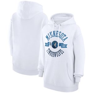 G III 4Her by Carl Banks Minnesota Trendy Timberwolves Women's White City Pullover Hoodie