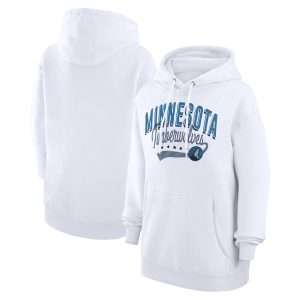 G III 4Her by Carl Banks Minnesota Timberwolves Women's White Filigree Logo Pullover Hoodie Gorgeous