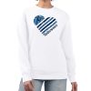 G III Trendy 4Her by Carl Banks Minnesota Timberwolves Women's White Heart Graphic Fleece Pullover Sweatshirt