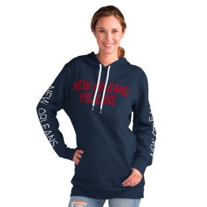 G III 4Her by Carl Banks New Orleans Pelicans Women's Fabulous Navy Base Coach Pullover Hoodie