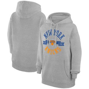 G III 4Her by Carl Banks New York Knicks Women's Heather Gray City Fabulous Pullover Hoodie