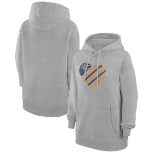 G III 4Her by Carl Banks Unique New York Knicks Women's Heather Gray Heart Pullover Hoodie