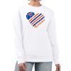 G III 4Her by Carl Banks New York Knicks Women's White Heart Graphic Fleece Pullover Sweatshirt Eye - catching