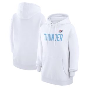 G III 4Her by Unique Carl Banks Oklahoma City Thunder Women's White Dot Print Pullover Hoodie