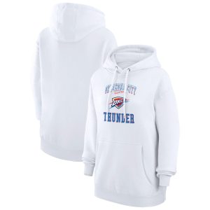 G III 4Her by Carl Banks Oklahoma City Thunder Women's Unique White Graphic Fleece Pullover Hoodie