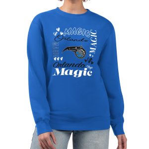 G III 4Her by Carl Elegant Banks Orlando Magic Women's Blue Collage Team Graphic Fleece Pullover Sweatshirt