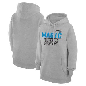 G III 4Her by Carl Banks Orlando Magic Women's Heather Gray Graphics Fleece Pullover Stylish Hoodie