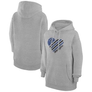 G III 4Her by Carl Banks Premium Orlando Magic Women's Heather Gray Heart Pullover Hoodie