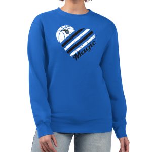 G III Stylish 4Her by Carl Banks Orlando Magic Women's Royal Heart Graphic Fleece Pullover Sweatshirt
