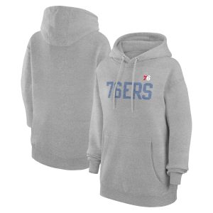G III 4Her by Carl Banks Philadelphia 76ers Women's Heather Gray Unique Dot Print Pullover Hoodie