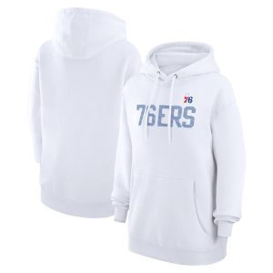 G Fabulous III 4Her by Carl Banks Philadelphia 76ers Women's White Dot Print Pullover Hoodie