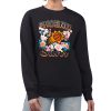 G III 4Her Fabulous by Carl Banks Phoenix Suns Women's Black Flowers Team Logo Graphic Fleece Crewneck Pullover Sweatshirt