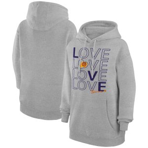 G III 4Her by Carl Banks Phoenix Suns Women's Heather Gray Basketball Love Fleece Pullover Eye - catching Hoodie