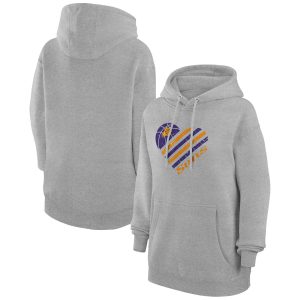 G III 4Her by Carl Banks Phoenix Suns Women's Heather Premium Gray Heart Pullover Hoodie