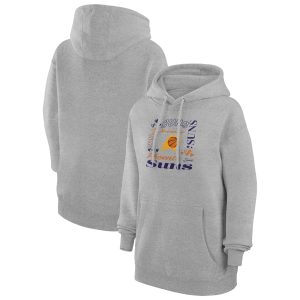 G III 4Her by Carl Banks Trendy Phoenix Suns Women's Heather Gray Team Collage Graphic Fleece Pullover Hoodie