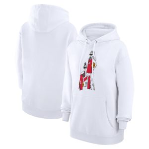 G III 4Her by Carl Banks Portland Trail Blazers Women's White Basketball Girls Fleece Pullover Premium Hoodie