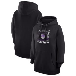 G III 4Her by Carl Unique Banks Sacramento Kings Women's Black Team Collage Graphic Fleece Pullover Hoodie