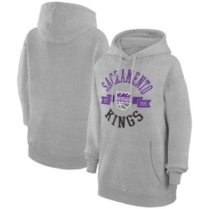 G III 4Her by Carl Banks Sacramento Kings Women's Heather Gray City Pullover Chic Hoodie