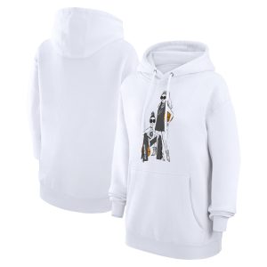 G III 4Her by Carl Banks San Antonio Spurs Women's White Basketball Girls Fleece Pullover Chic Hoodie