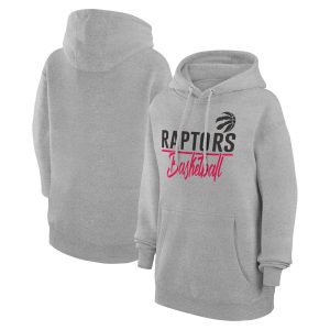 G III 4Her by Carl Banks Toronto Raptors Women's Heather Gray Graphics Chic Fleece Pullover Hoodie