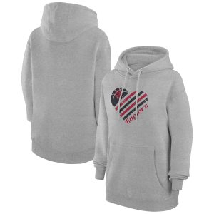 G III 4Her by Carl Banks Toronto Raptors Women's Heather Gray Heart Pullover Hoodie Gorgeous