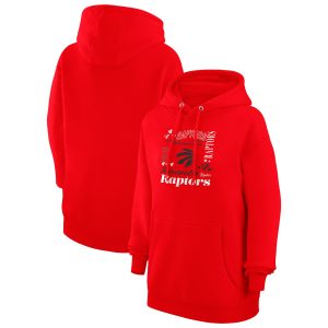 G III 4Her by Carl Fabulous Banks Toronto Raptors Women's Red Team Collage Graphic Fleece Pullover Hoodie