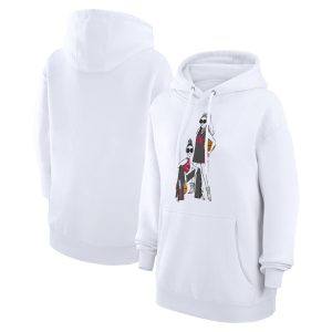 G III 4Her by Carl Banks Toronto Raptors Women's White Basketball Trendy Girls Fleece Pullover Hoodie