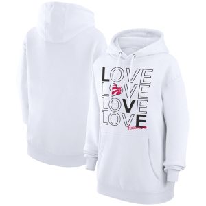 G III 4Her by Carl Banks Toronto Raptors Trendy Women's White Basketball Love Fleece Pullover Hoodie