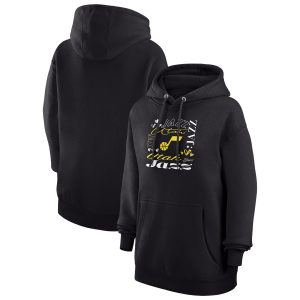 G III 4Her by Carl Banks Utah Jazz Women's Black Team Collage Graphic Fleece Pullover Elegant Hoodie