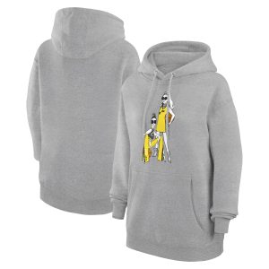 G III Premium 4Her by Carl Banks Utah Jazz Women's Heather Gray Basketball Girls Fleece Pullover Hoodie